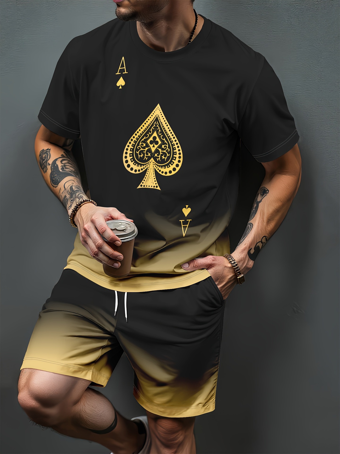 Gradient Letter Pattern 3D Pri - Summer Alt Clothing 리뷰 및 가격