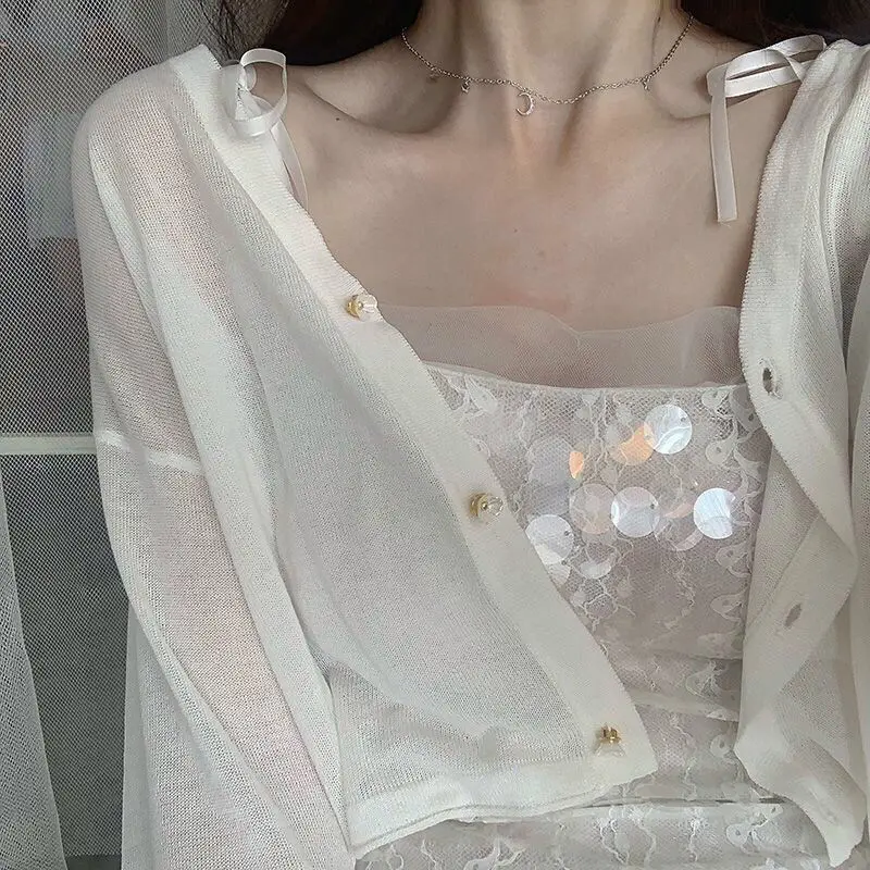 Knit Cardigan Coat Sun Protect - Summer Light Clothing 리뷰 및 가격