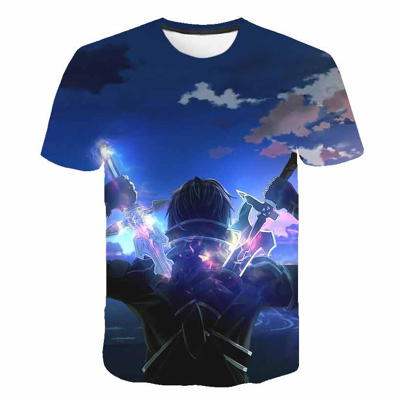 Anime 3D-printed Sword Art Onl - Summer Clothing Online Shopping 리뷰 및 가격