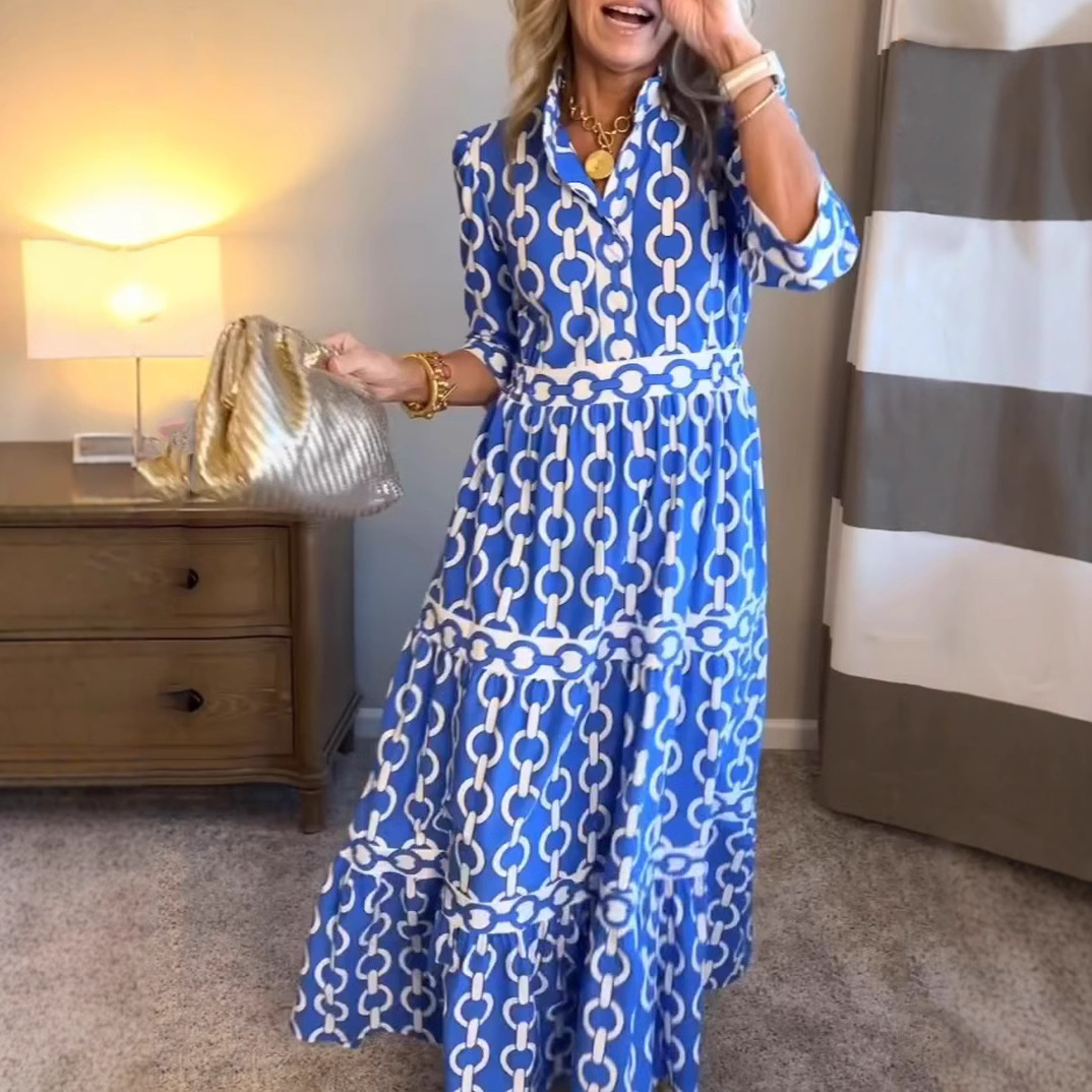 Geometric Print Long Dress Sum - Summer Clothing Amazon 리뷰 및 가격
