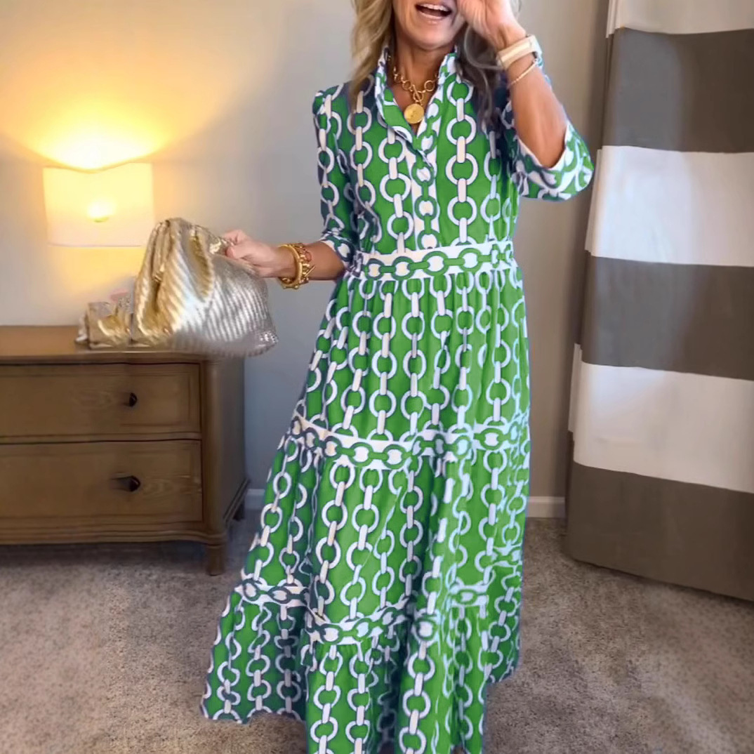 Geometric Print Long Dress Sum - Summer Clothing Amazon 리뷰 및 가격