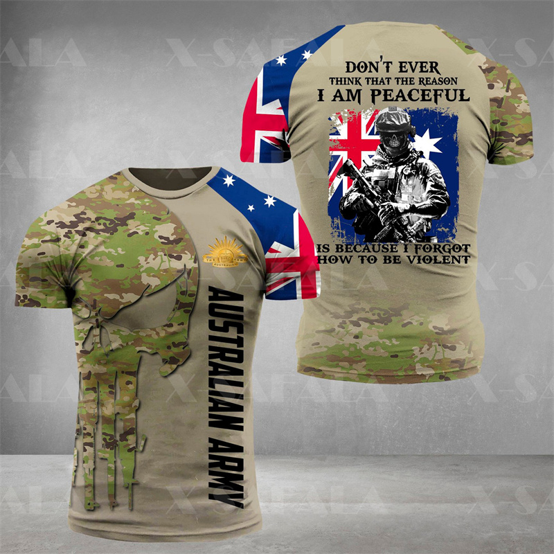 Australia Flag Skull Graphic T - Summer Clothing Australia 리뷰 및 가격