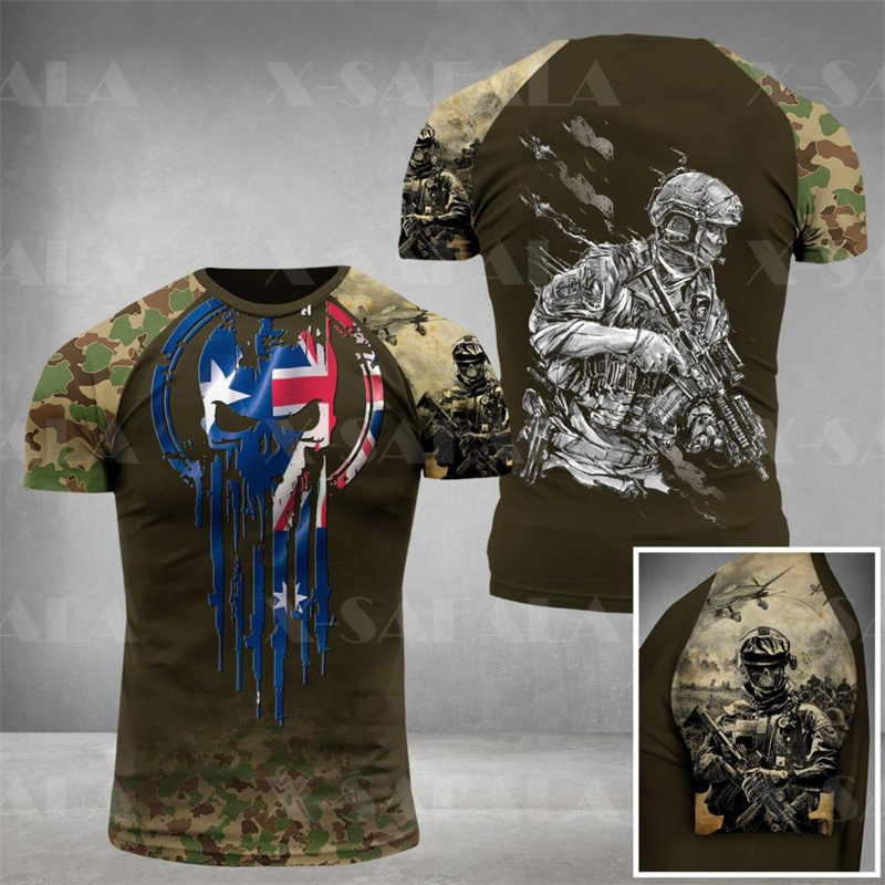Australia Flag Skull Graphic T - Summer Clothing Australia 리뷰 및 가격