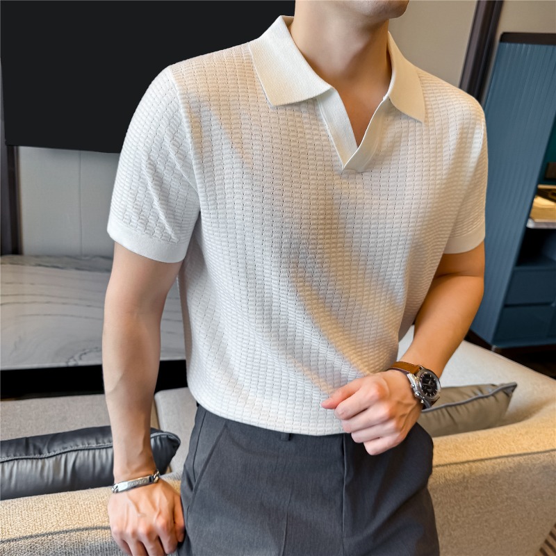 High Stretch Men Knitted Polo  - Summer Light Clothing 리뷰 및 가격