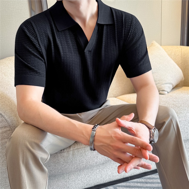 High Stretch Men Knitted Polo  - Summer Light Clothing 리뷰 및 가격
