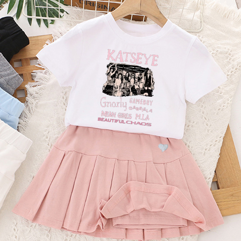 Kpop K-KATSEYE T-shirt+short S - Summer Clothing Gifts 리뷰 및 가격