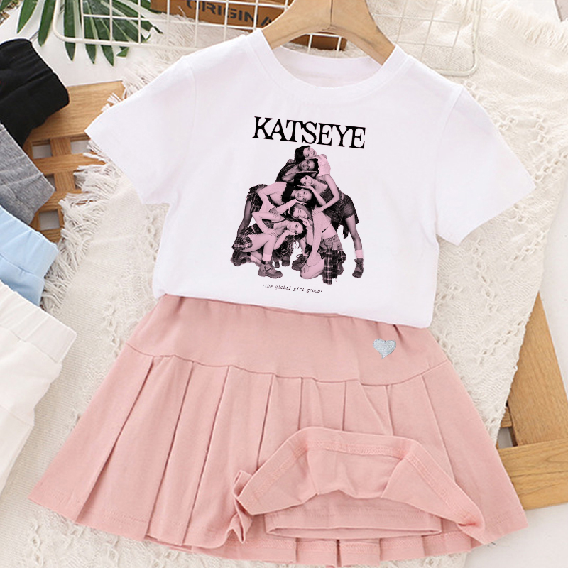 Kpop K-KATSEYE T-shirt+short S - Summer Clothing Gifts 리뷰 및 가격