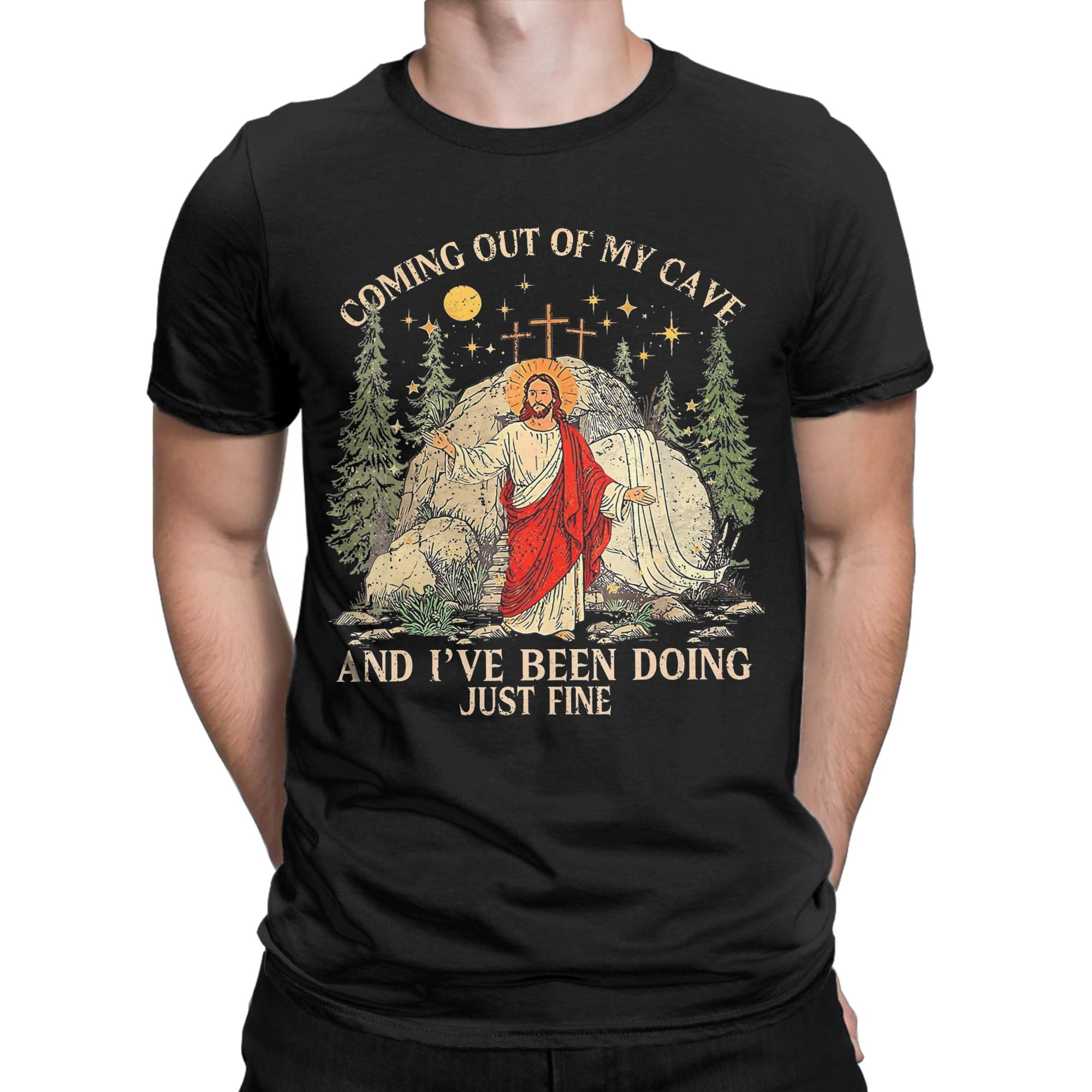 Jesus Coming Out Of My Cave T  - Summer Clothing Ideas Men 리뷰 및 가격