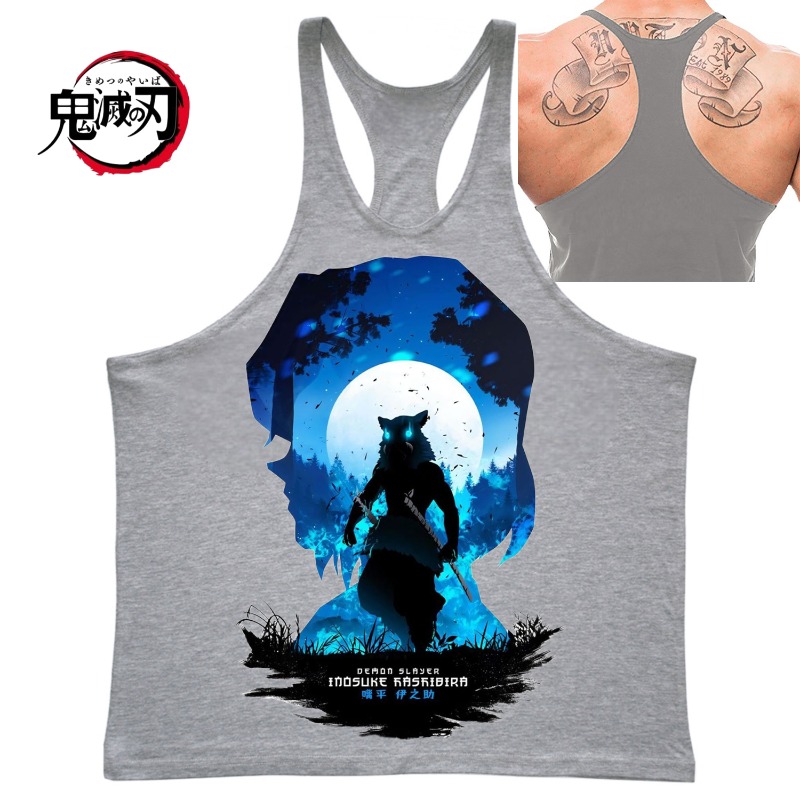(Demon Slayer) GYM Mens Tank T - Summer Clothing Brands Men 리뷰 및 가격