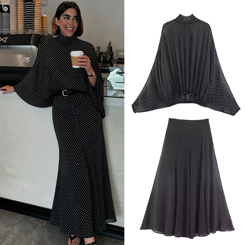 Polka Dot Printed Midi Skirts  - Summer Alt Clothing 리뷰 및 가격