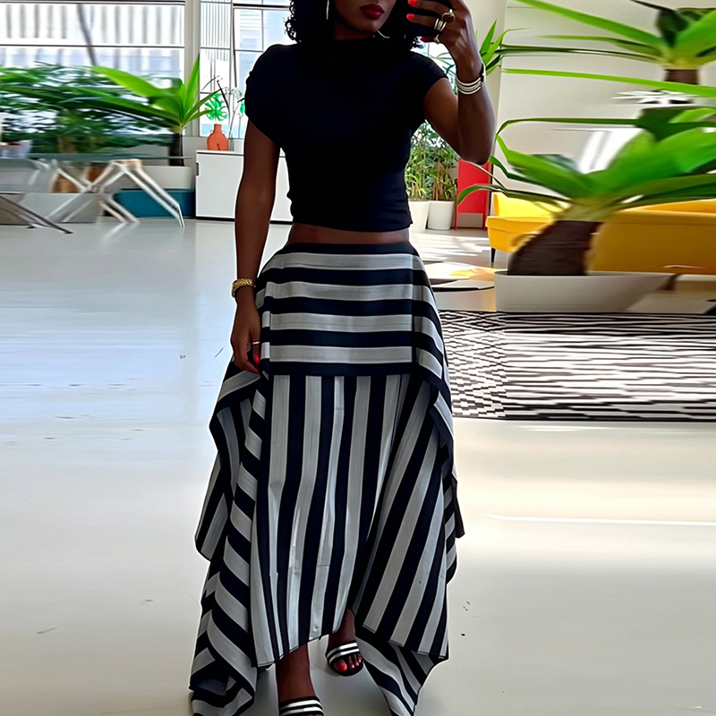 Fashion Irregular Splice Ruffl - Summer Alt Clothing 리뷰 및 가격